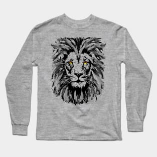 Gray Lion Apron - Gray Lion Face Apron Long Sleeve T-Shirt